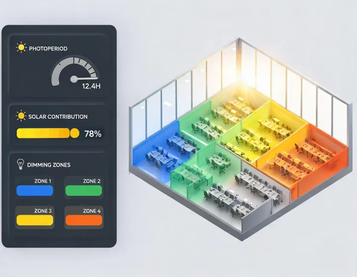 Lighting control dashboard and building zones